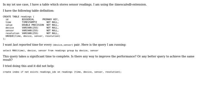 Databases: Speeding up group by and max query смотреть онлайн