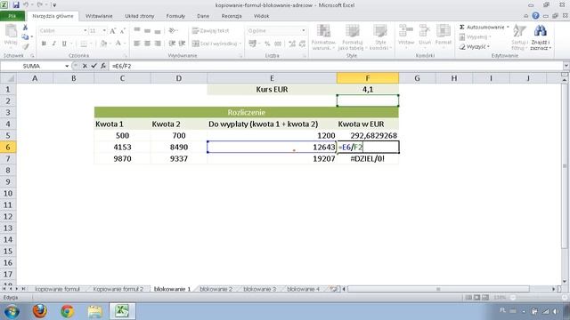 Excel - kopiowanie formuł, blokowanie adresów смотреть онлайн