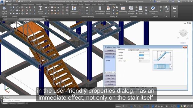Getting Started with Advance Steel: Part 16 - Modifying the stair width смотреть онлайн