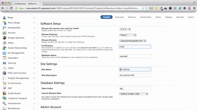 Lesson 4 Install Joomla 3 from SiteGround Web Hosting on Vimeo смотреть онлайн