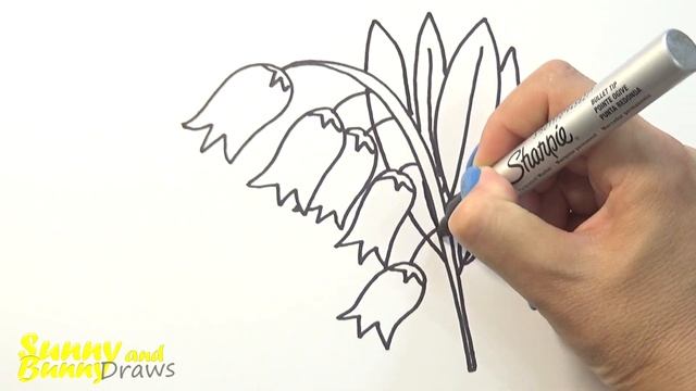 Рисунок и раскраска Колокольчики ?- Рисунки для детей | Sunny and Bunny Draws смотреть онлайн