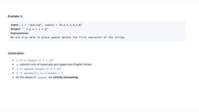 Adding Spaces to a String - LeetCode 2109 - Java Solution смотреть онлайн
