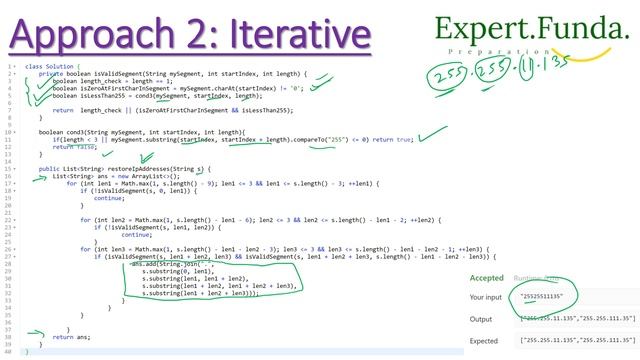 Leetcode 93. Restore IP Addresses Java Solution with Iterative Approach смотреть онлайн
