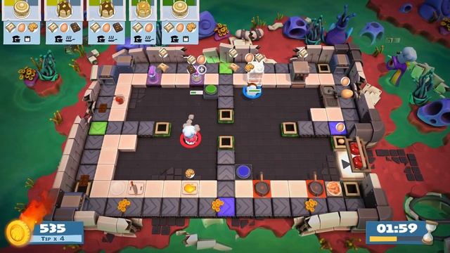 Overcooked 2. Level 6-3. 4 stars. 2 player Co-op смотреть онлайн
