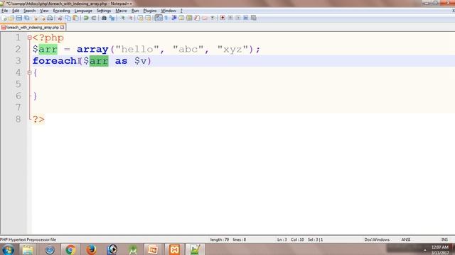 foreach with indexing array in php смотреть онлайн