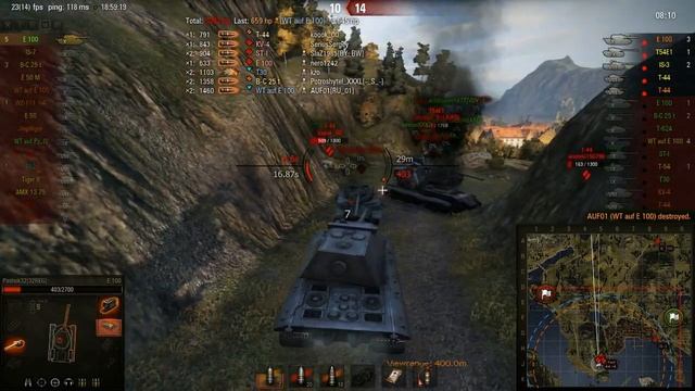 WOT EPIC BATTLE- E-100(The Cornered Fascist Box ) смотреть онлайн