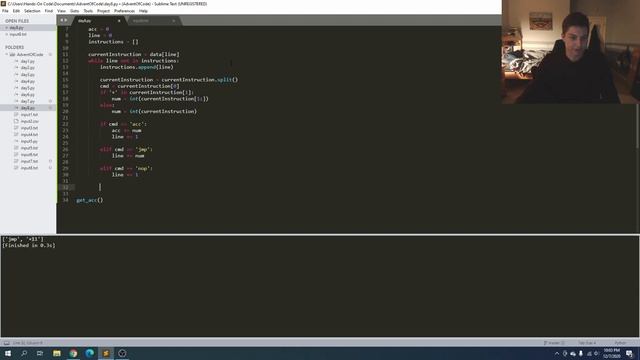 Advent of Code 2020 Day 8 - using Python смотреть онлайн