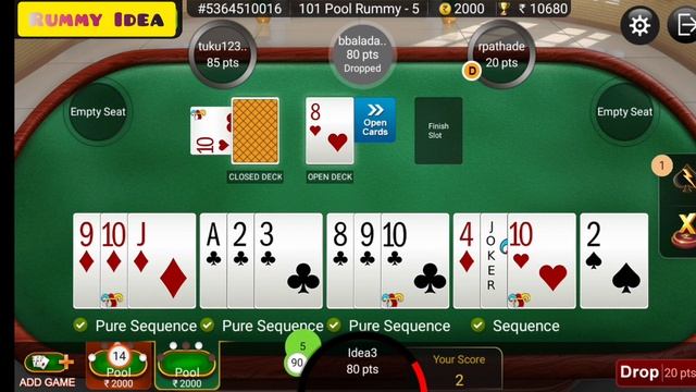 Two Table Match | Rs.2000 Game 101 Pool | #rummyidea | #rummycircle | #rummy | смотреть онлайн