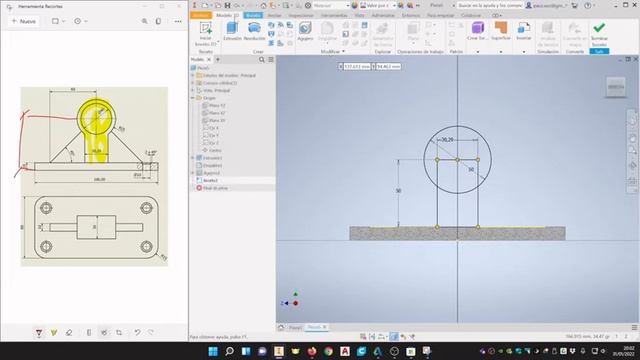 Inventor 2022. Uso de nervios, pieza simple смотреть онлайн