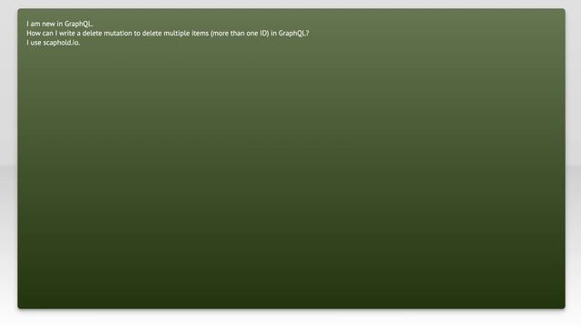 How to delete multiple items with GraphQL? смотреть онлайн