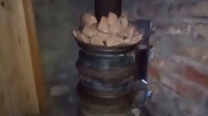 Печь для бани из колесных дисков