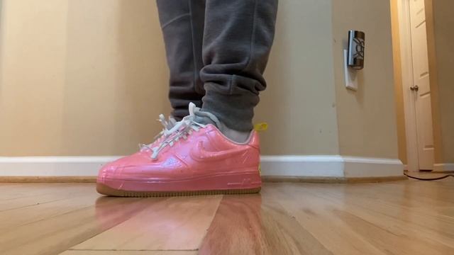 Nike Air Force 1  Experimental Racer Pink Low QS Sneaker On Feet