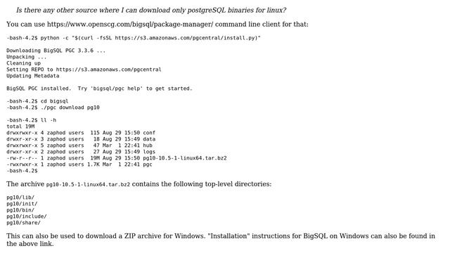 Databases: Getting postgreSQL binaries without third party tools смотреть онлайн