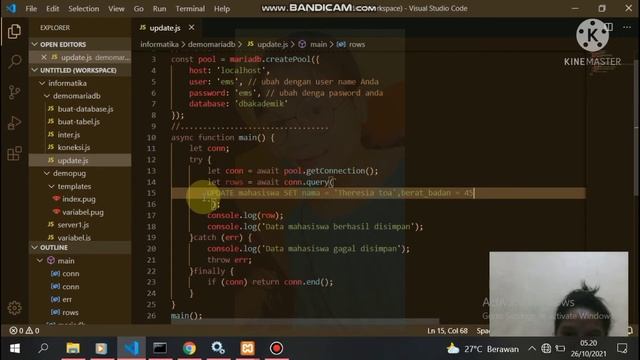mengubah data pada mariadb dan node.js смотреть онлайн