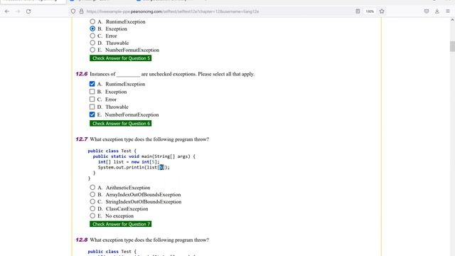 Daniel Liang Java Chapter 12 Multiple Choice Questions Part 1 смотреть онлайн