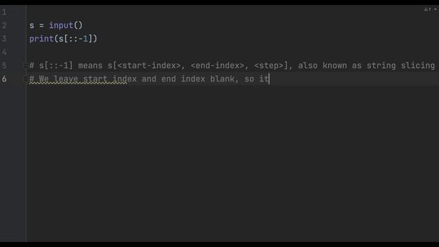 Reverse of a String in One Line of Code | Python | 2022 | #string #python #oneliner смотреть онлайн