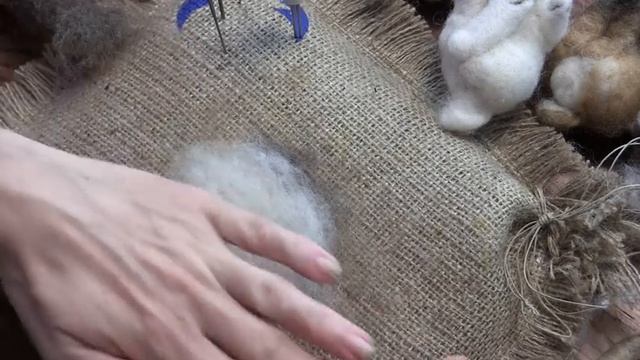 Needle Felted Sleepy Bunny