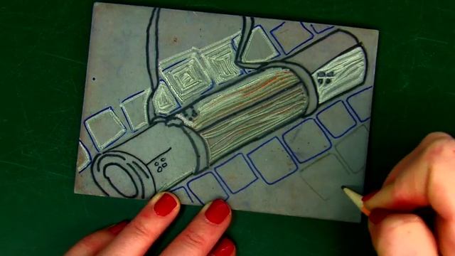 Carving Textured Backgrounds In Linoleum For Juxtaposed Print