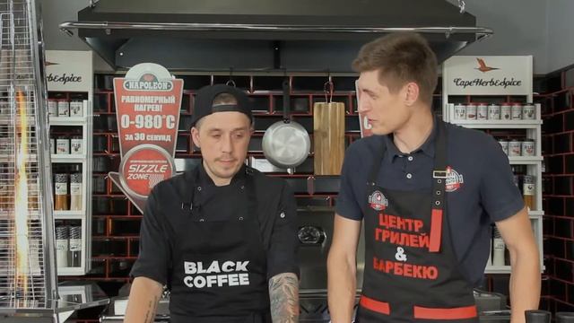 Дорадо на гриле с пюре из зеленого горошка и лимонным маслом. смотреть онлайн