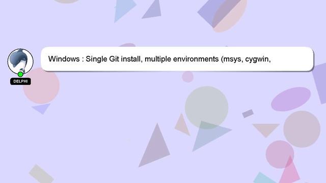 Windows : Single Git install, multiple environments (msys, cygwin, SourceTree, etc.) смотреть онлайн