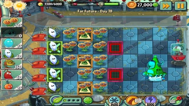Plants vs Zombies 2: Far Future Day 18 Walkthrough смотреть онлайн