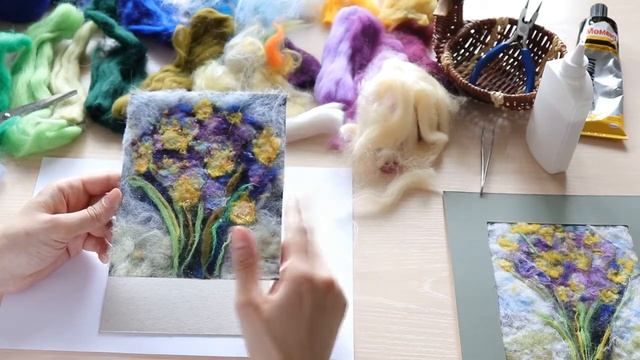 Мастер-класс по шерстяной живописи "Полевые цветы". Урок 1. смотреть онлайн
