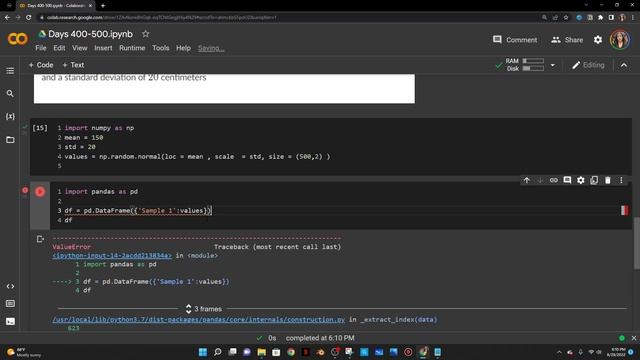 Generating Random Samples from a Normal Distribution and plotting it's histogram| Day 407 of DS смотреть онлайн