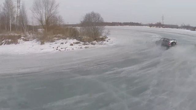 Дрифт по льду, Москва река, Аэросъёмка смотреть онлайн