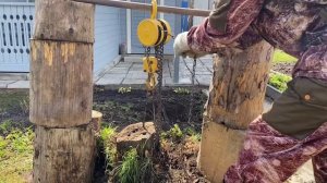 Как выкорчевать пень одному без техники?