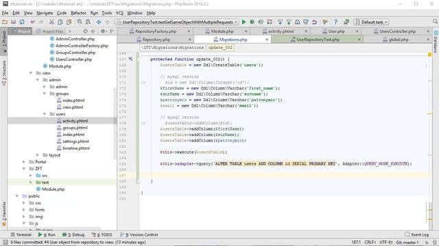 Zend Framework 3 tutorial 9 Table Gateway Introduction for user administration смотреть онлайн
