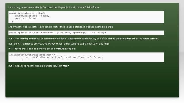 Immutable.js update a value multiple key in Map смотреть онлайн