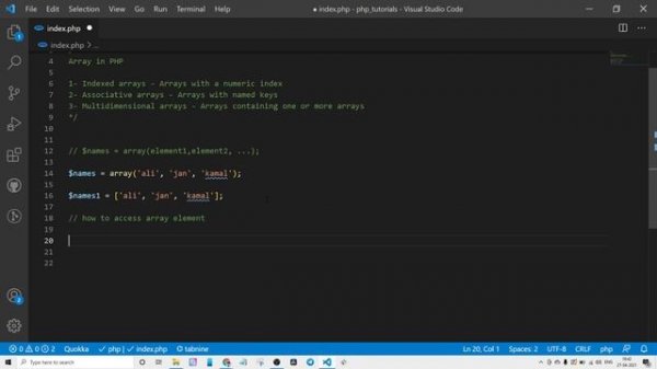 What is array in PHP | PHP tutorial | Array types in PHP