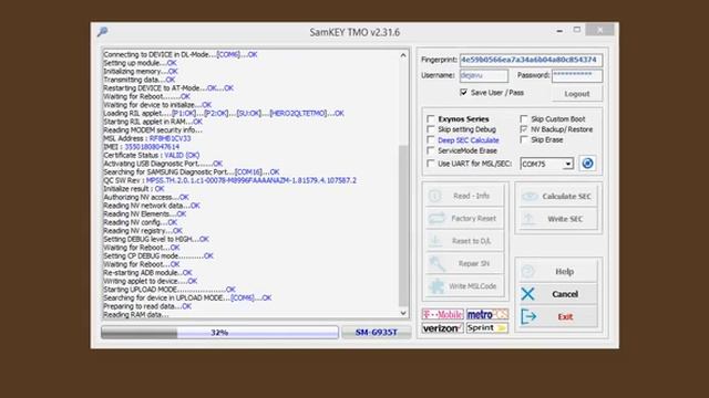 SamKey TMO  Разблокировка Samsung G935T
