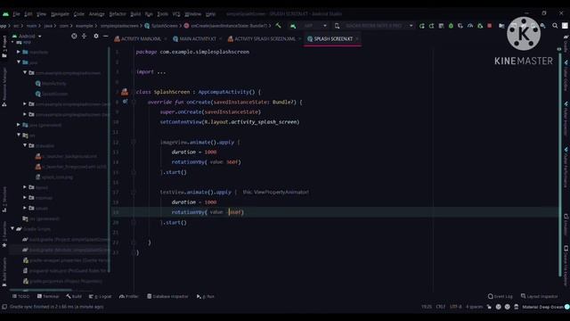 How to create Splash Screen with animation in Kotlin Android Studio? Very simple and easy way. смотреть онлайн