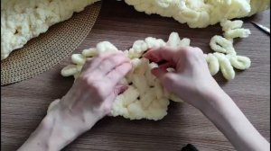 Нежный Плед для Малыша Плед из Плюшевой Пряжи ALIZE PUFFY Как Связать Плед МК #pautinkaknit