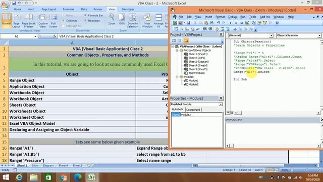 VBA Automation Series - 2 (Learn how to deal with objects and properties in Excel VBA) смотреть онлайн