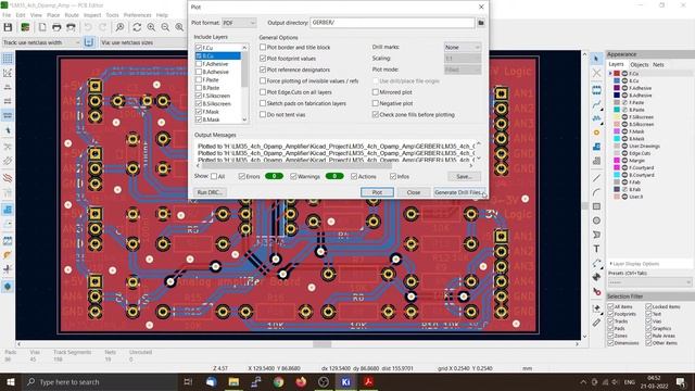 Creating Gerber files for PCB Manufacturing using Kicad 6 (4 Ch LM35 opamp Amplifier) - Part 4 смотреть онлайн