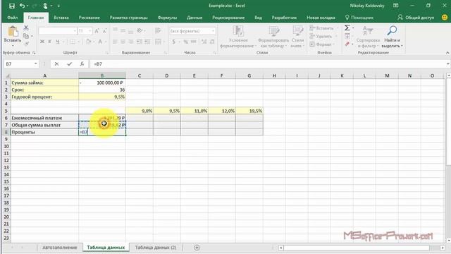 Инструмент Таблица данных в Excel. Data Table in Excel смотреть онлайн