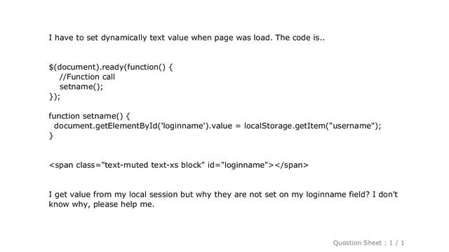 HTML : How to set value on page load using javascript? смотреть онлайн