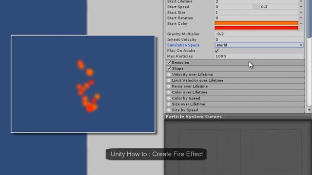 Unity3D How to : Create Fire Effect with Particle System смотреть онлайн