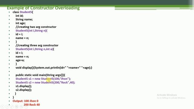 Constructor Overloading in Java смотреть онлайн