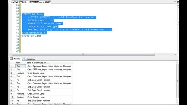 TSQL: Group Items With Comma Separation смотреть онлайн