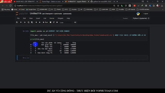 BÀI 001. PYTHON EXCEL - ĐỌC VÀ LẤY DỮ LIỆU TỪ FILE EXCEL (XLS, XLSX) смотреть онлайн
