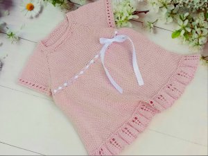 Летнее детское платье - туника для девочки спицами__ Мастер Класс.mp4