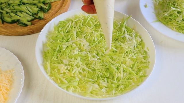 Мы в Восторге от этого САЛАТА!Всего- ТО ,Капуста и яйца,а какой ВКУСНЫЙ/Быстрый Простой Рецепт смотреть онлайн