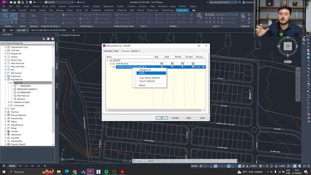 COMO SELECIONAR CATÁLOGO DE PEÇAS NO CIVIL 3D