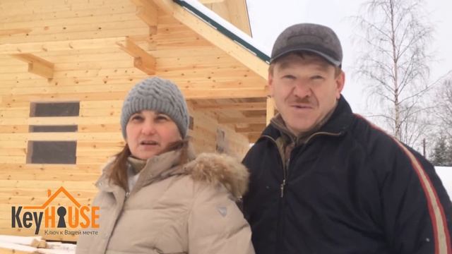 Видеоотзыв брусового дома выполненного под усадку. Ленинградская область, январь 2018 год. смотреть онлайн