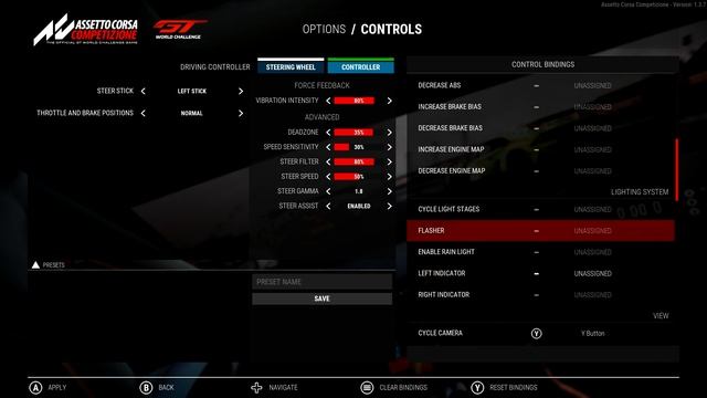 Assetto Corsa Competizione | Controller Settings смотреть онлайн