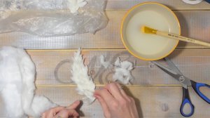 Делаем ватные крылья для ватного ангела. Пошаговый мастер-класс.