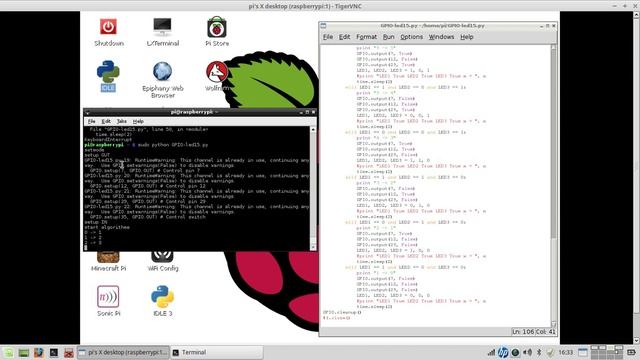 RaspberryPi: screencast 3 bits binary counter using RPi2 control #2 with Python смотреть онлайн